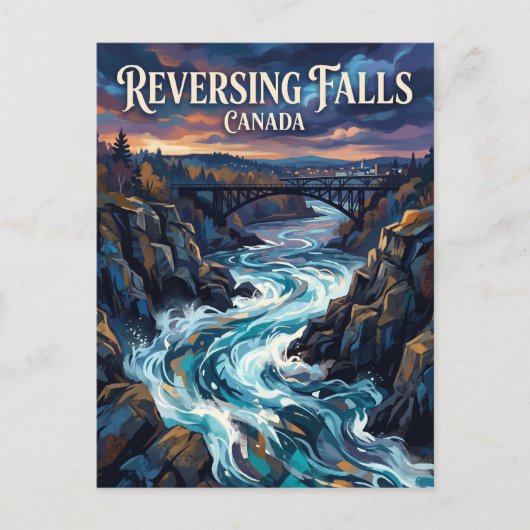 Carte Postale Rapides de Reversing Falls Canada (Devant)