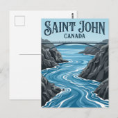 Carte Postale Rapides Reversing Falls Canada (Devant / Derrière)