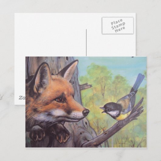 Carte Postale raposa e passaro (Devant / Derrière)