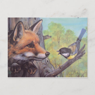Carte Postale raposa e passaro