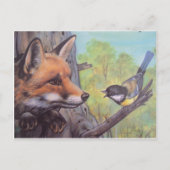 Carte Postale raposa e passaro (Devant)