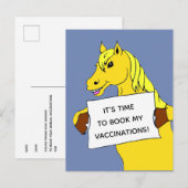 Carte Postale Rappel de la vaccination contre les chevaux de la (Devant / Derrière)