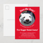 Carte Postale Rappel de l'événement unique Red Smiling Chien Soi (Devant / Derrière)