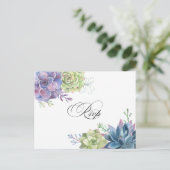 Carte Postale Rappel de Mariage Cactus Succulents Rsvp (Debout devant)