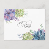 Carte Postale Rappel de Mariage Cactus Succulents Rsvp (Devant)