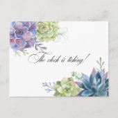 Carte Postale Rappel de Mariage de Plantes Succulentes avec Code (Devant)