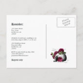 Carte Postale Rappel de mariage gothique floral burgogne fantais (Dos)