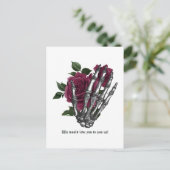 Carte Postale Rappel de mariage gothique floral burgogne fantais (Debout devant)