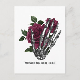 Carte Postale Rappel de mariage gothique floral burgundy fantais