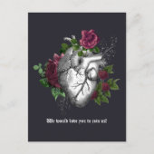 Carte Postale Rappel de mariage gothique floral de Bourgogne (Devant)