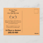 Carte Postale Rappel de nomination optométriste (Dos)
