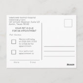 Carte Postale Rappel de nomination vétérinaire (Dos)