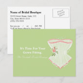 Carte Postale Rappel de prise de robe de mariée (Devant / Derrière)