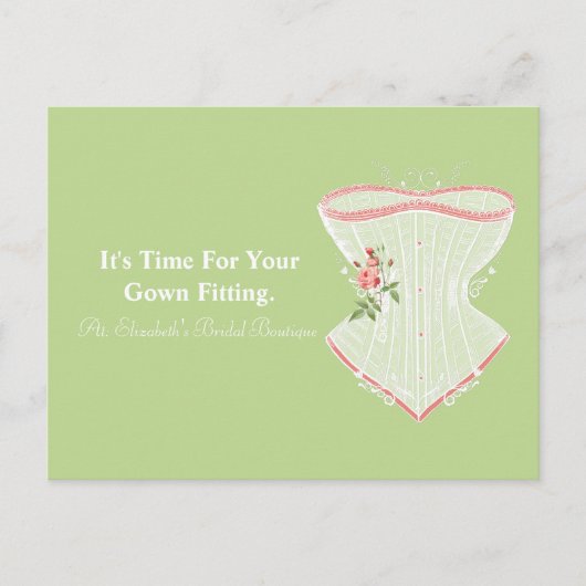 Carte Postale Rappel de prise de robe de mariée (Devant)