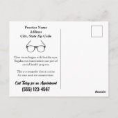 Carte Postale Rappel de rendez-vous chez l'optométriste (Dos)