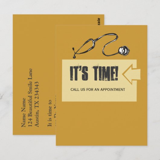 Carte Postale Rappel de rendez-vous client (Devant / Derrière)