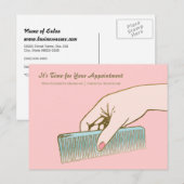 Carte Postale Rappel de rendez-vous de beauté Comb (Devant / Derrière)