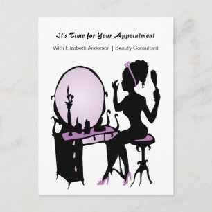 Carte Postale Rappel de rendez-vous de beauté Vanity