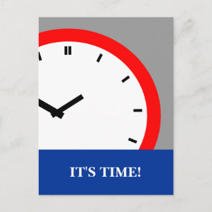 Carte Postale Rappel de rendez-vous de contact direct d'horloge