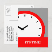 Carte Postale Rappel de rendez-vous de contact direct d'horloge (Devant / Derrière)