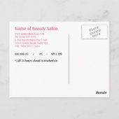 Carte Postale Rappel De Rendez-Vous Du Salon Rose Chic Simple (Dos)