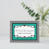 Carte Postale Rappel de rendez-vous Emerald Green Houndstooth (Debout devant)