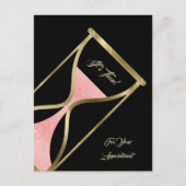 Carte Postale Rappel de rendez-vous Glitzy Rose Gold Hourglass (Devant)