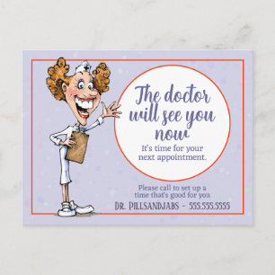 Carte Postale Rappel de rendez-vous médical de docteur Infirmièr