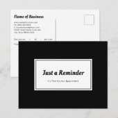 Carte Postale Rappel de rendez-vous moderne en noir et blanc (Devant / Derrière)