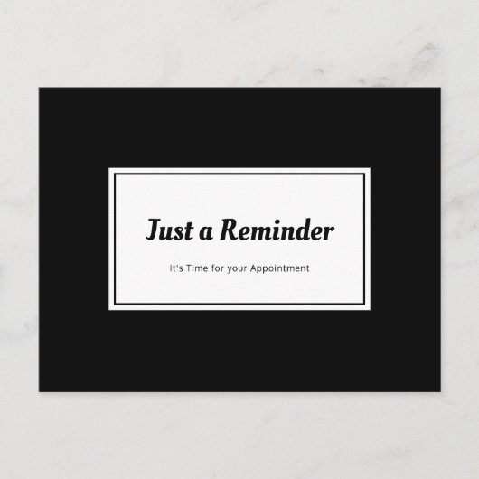 Carte Postale Rappel de rendez-vous moderne en noir et blanc (Devant)