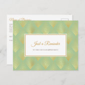 Carte Postale Rappel de rendez-vous Motif classique Vert Or (Devant / Derrière)