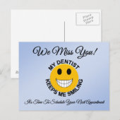 Carte Postale Rappel de rendez-vous pour la visite dentaire Cart (Devant / Derrière)