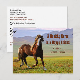Carte Postale Rappel de rendez-vous pour le cheval pour le vétér