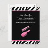 Carte Postale Rappel de rendez-vous pour le salon de coiffure ro (Devant / Derrière)