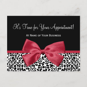Carte Postale Rappel de rendez-vous pour le salon Girly Leopard 