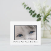 Carte Postale Rappel de rendez-vous pour l'examen des yeux bleus (Debout devant)