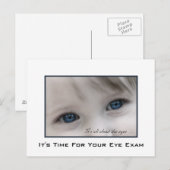 Carte Postale Rappel de rendez-vous pour l'examen des yeux bleus (Devant / Derrière)
