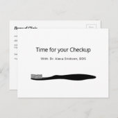 Carte Postale Rappel de rendez-vous simple pour brosse à dents d (Devant / Derrière)