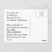 Carte Postale Rappel de rendez-vous Test d'audition appt POSTCAR (Dos)