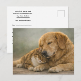 Carte Postale Rappel de rendez-vous vétérinaire pour câlins avec