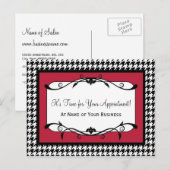 Carte Postale Rappel de Salon Red Houndstooth (Devant / Derrière)