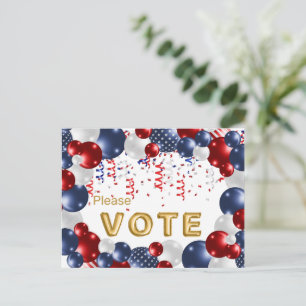 Carte Postale Rappel de vote pour la célébration de la bannière