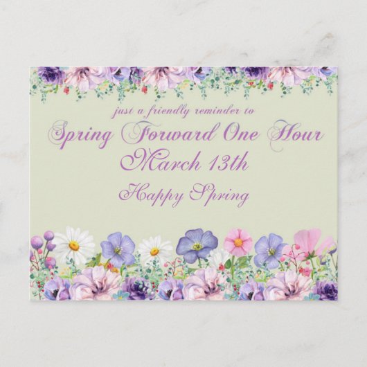 Carte Postale Rappel des modifications de l'heure d'été (Devant)