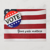 Carte Postale Rappel électoral avec drapeau américain (Devant)