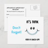 Carte Postale Rappel Orthodontique Rendez-vous Braces (Devant / Derrière)