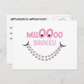 Carte Postale Rappel Orthodontique Rendez-vous Braces (Devant / Derrière)