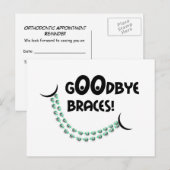 Carte Postale Rappel Rendez-vous orthodontique Adieu les contact (Devant / Derrière)