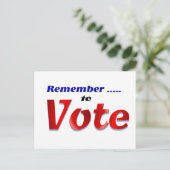 Carte Postale Rappelez-vous de voter (Debout devant)