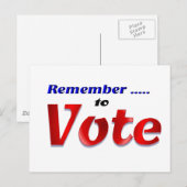 Carte Postale Rappelez-vous de voter (Devant / Derrière)