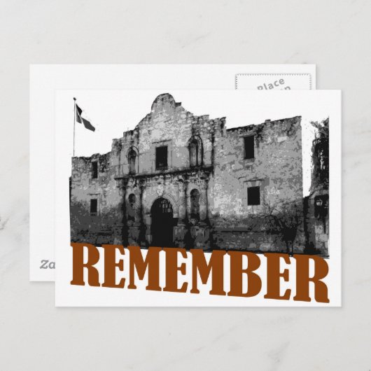 Carte Postale Rappelez-vous l'Alamo (Devant / Derrière)
